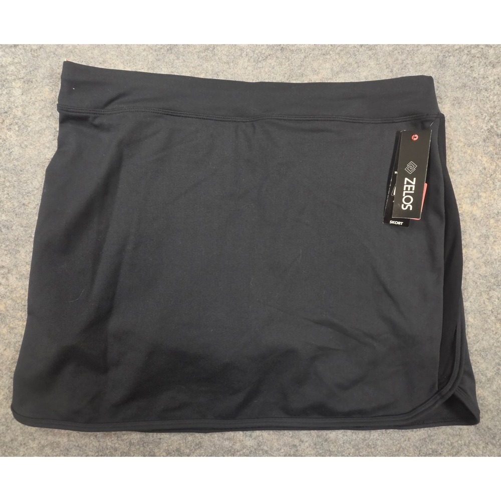 Zelos Womens Black Active Skort Size Large NWT 723R028 Athletic Tennis Golf